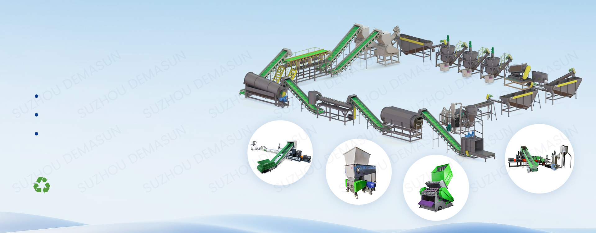 Plastic Waste Material  Recycling Machine